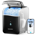 EUHOMY Smart Nugget Ice Maker Countertop, 42lbs/24H, Ready in 7 Mins, Portable Sonic Ice Maker with APP/Alexa Control, Self-Cleaning, Pebble Ice Makers with Hanging Ice Scoop for Home/Office Jansha Store