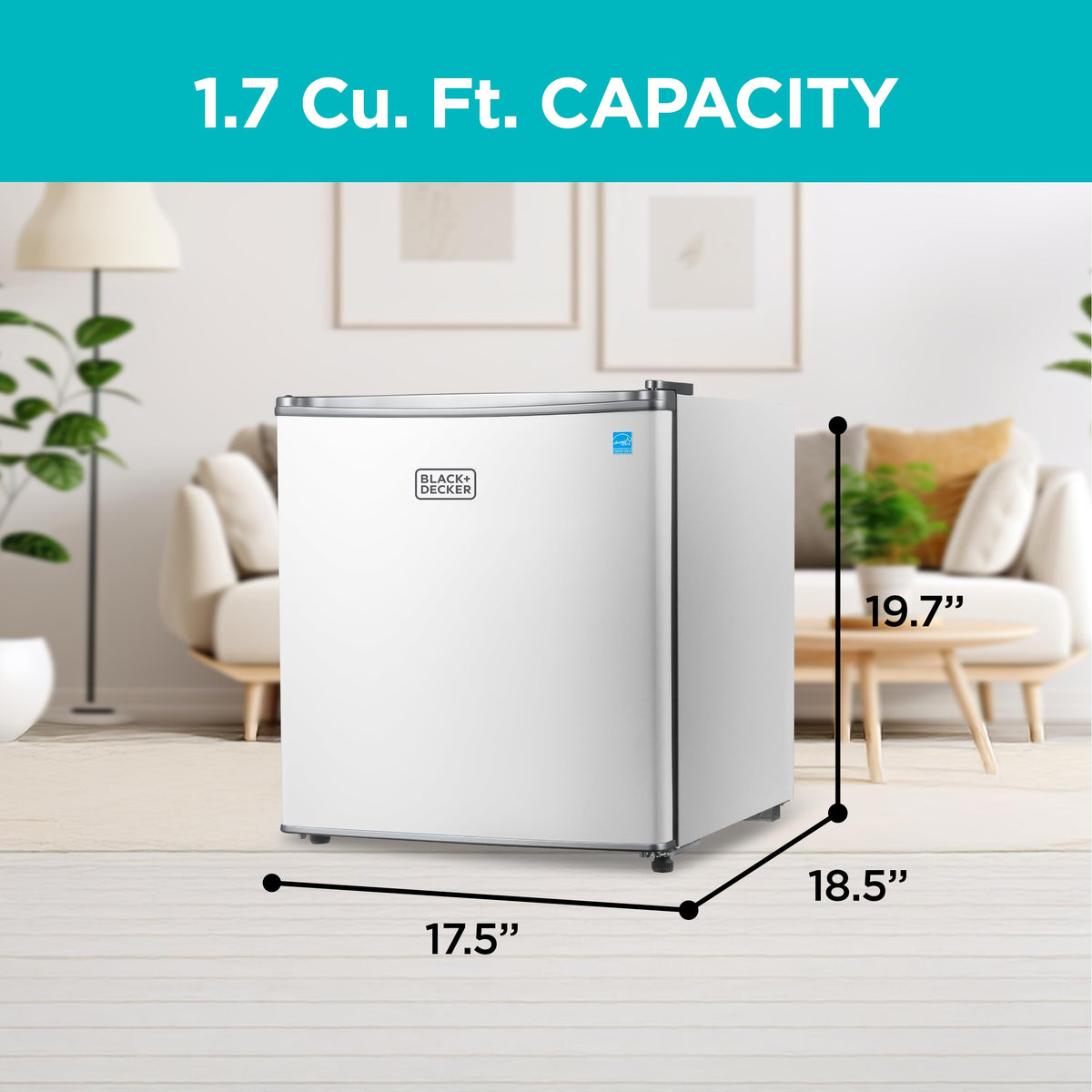 BLACK+DECKER 2.5 Cu. Ft. Compact Refrigerator, Energy Star, BCRK25B, Black Jansha Store