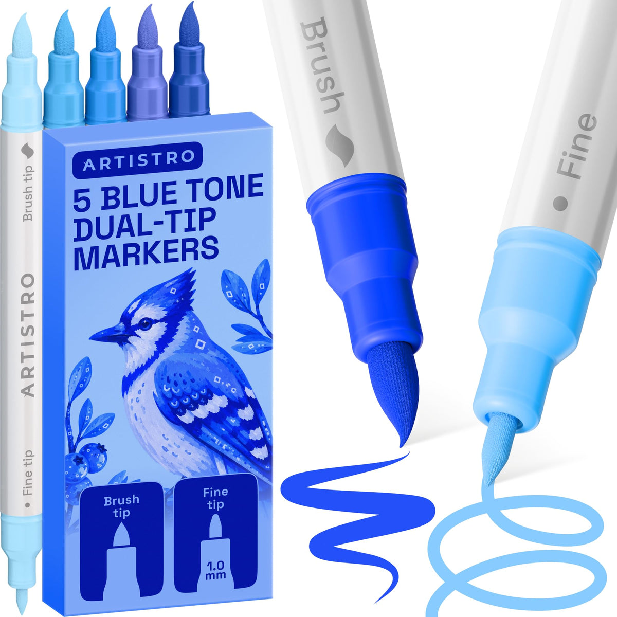 ARTISTRO 36 Multicolor Dual-Tip Acrylic Paint Marker Pens for Drawing Jansha Store