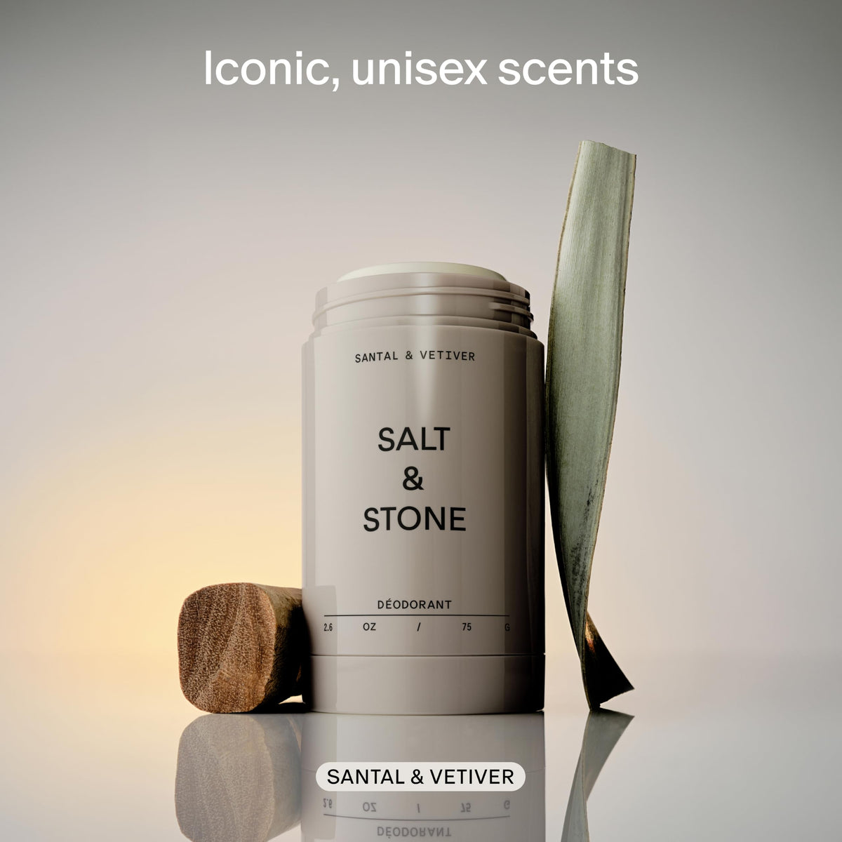 Salt & Stone Aluminum-Free Deodorant for Women & Men Saffron & Cedar 2.6 oz Jansha Store