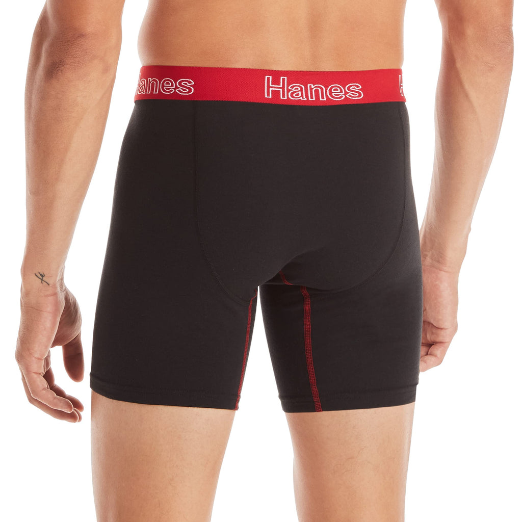 Hanes Men's Boxer Brief Underwear Pack, Stretch Cotton Boxer Briefs for Men, Moisture-wicking, 6-pack Jansha Store