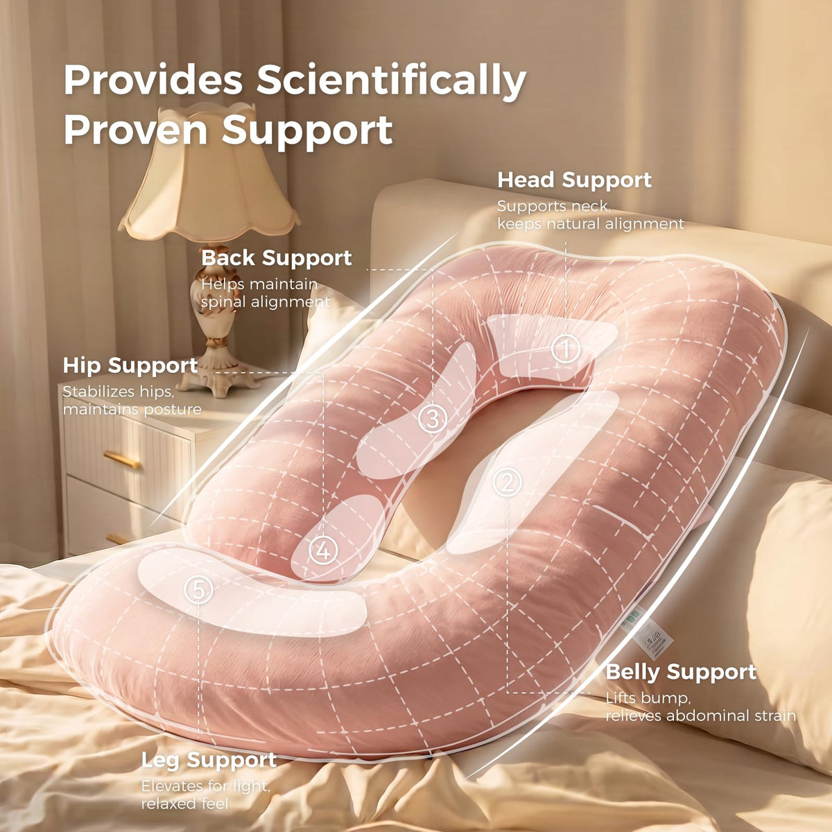 Momcozy Pregnancy Pillow for Sleeping - U Shaped Full Body Maternity Pillow Jansha Store