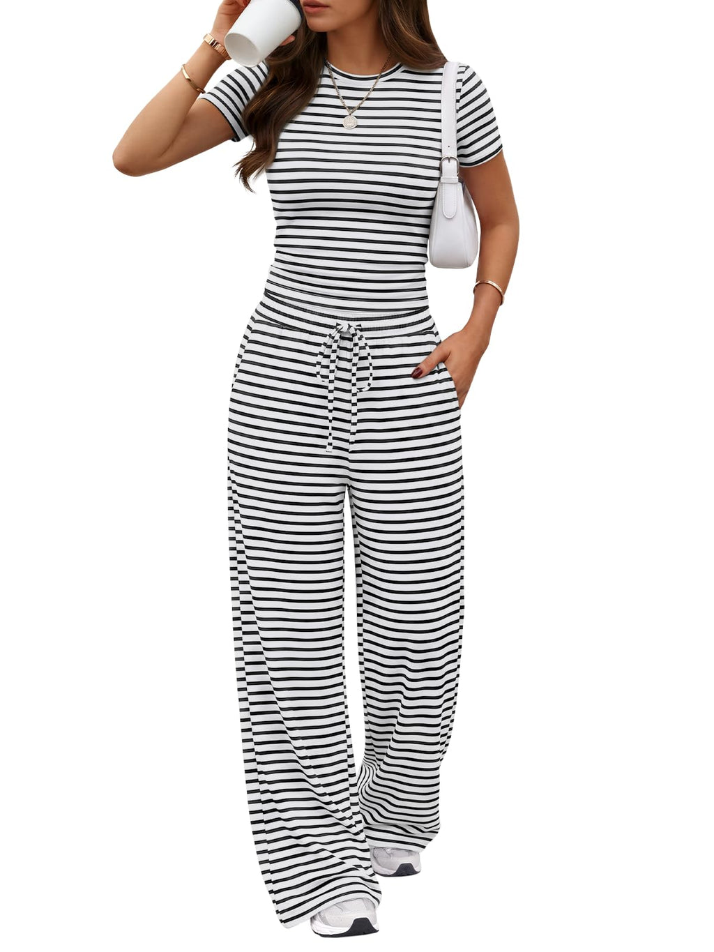 Trendy Queen Women's 2 Piece Matching Summer Lounge Set with Pockets Jansha Store