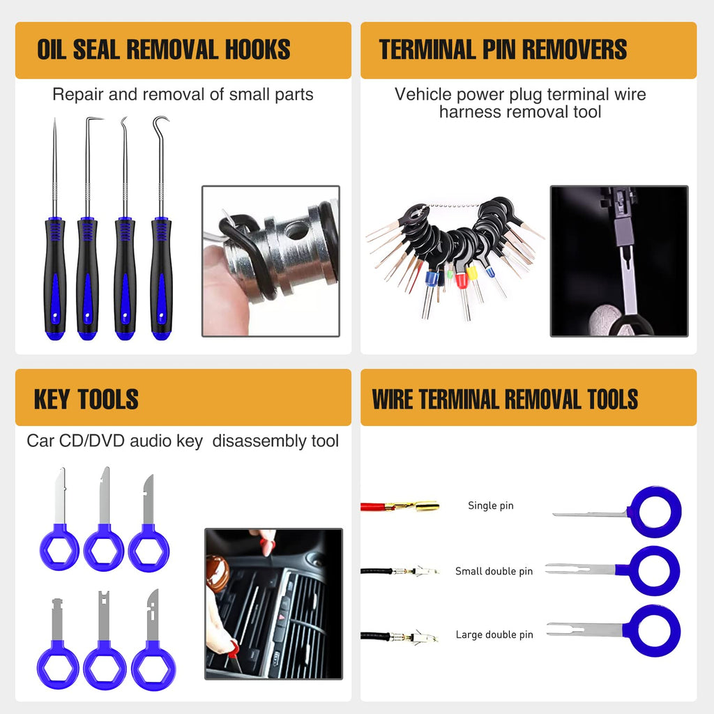 GOOACC 240PCS Bumper Retainer Clips Car Plastic Rivets Fasteners Push Retainer Kit 12 Popular Sizes Auto Push Pin Rivets Set -Door Trim Panel Fender Clips for GM Ford Toyota Honda Chrysler Jansha Store