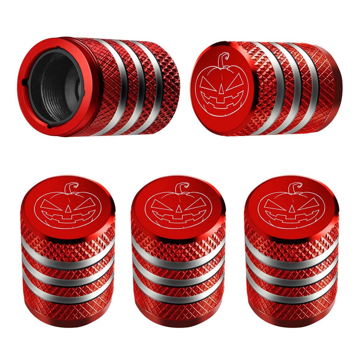 DECURCAR Tire Valve Stem Caps 5 Pack American Flag - Black Jansha Store