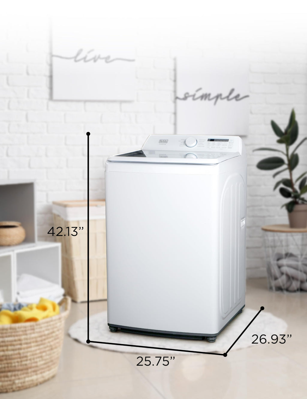 BLACK+DECKER 1.7 Cu. Ft. Portable Washer, 11 lb. Capacity, BPWM16W, White Jansha Store
