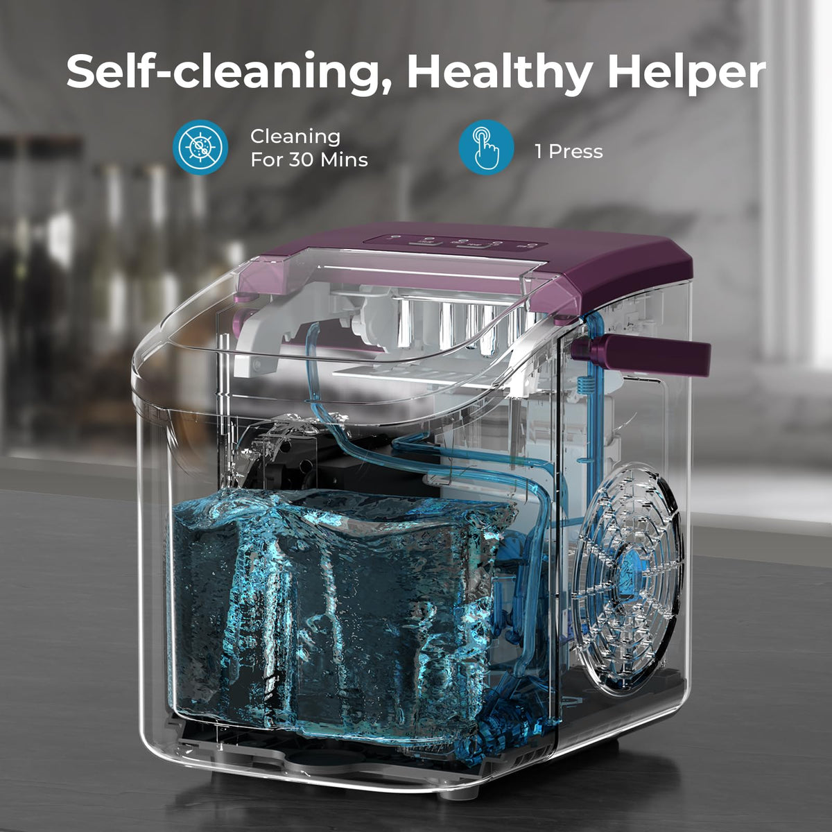 Antarctic Star Countertop Ice Maker Machine, 26Lbs/Day Fastest 6‑Min Ice Jansha Store