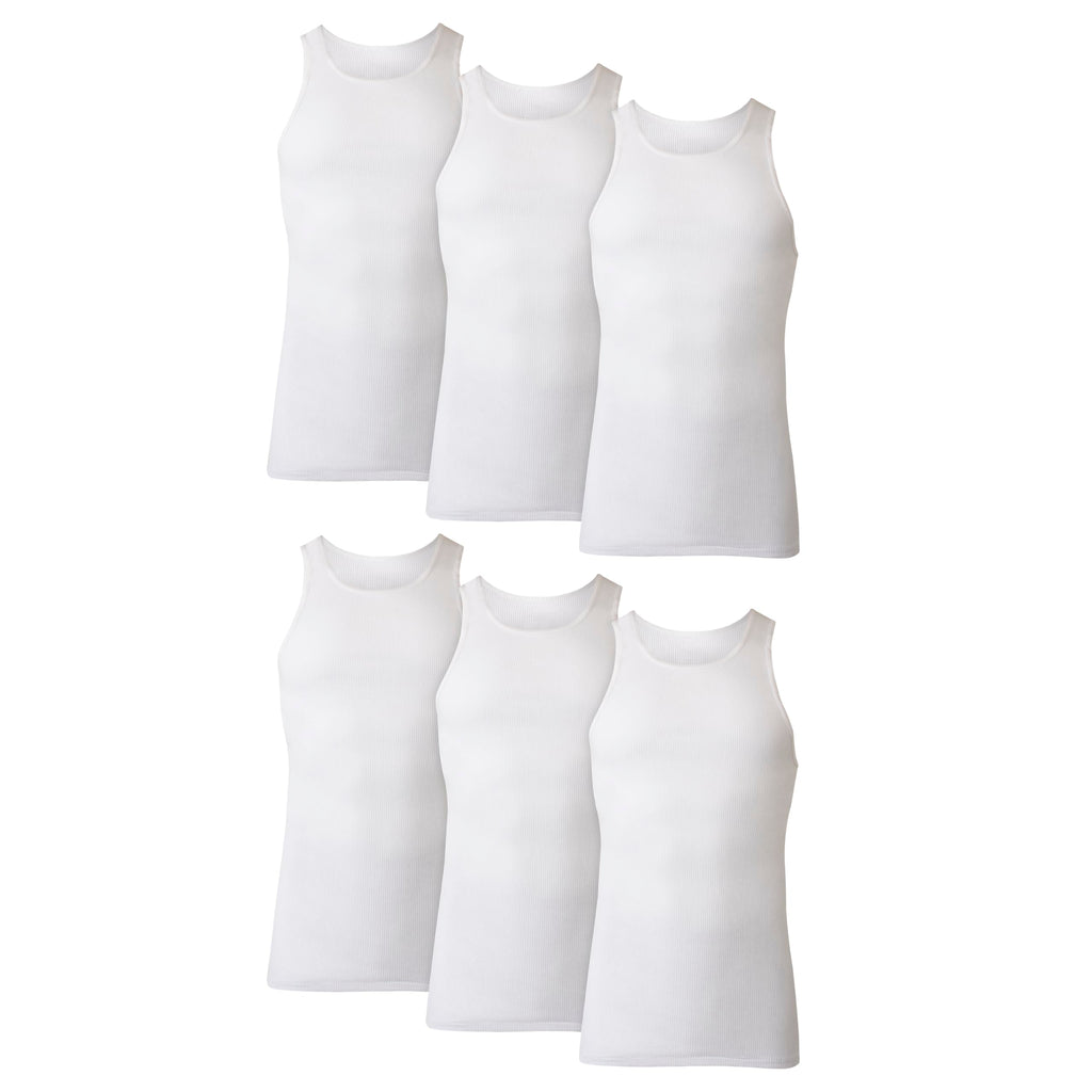 Hanes Men's Tank Undershirt Pack, Cotton Tank Undershirt, Moisture-Wicking, Breathable, White or Grey/Black, Multi-Pack Jansha Store