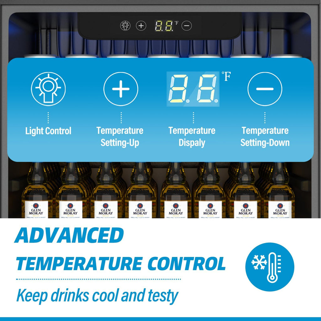Erivess 24 Can Mini Fridge, 0.6 Cu.ft Beverage Refrigerator Cooler, Black Jansha Store