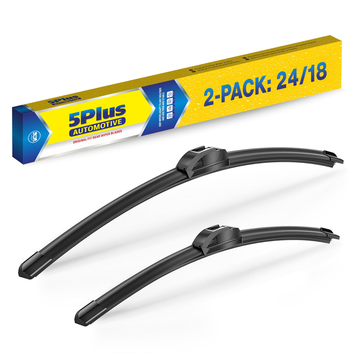 5 PLUS 20" Wiper Blades 2 Pack for J/U HOOK Front Arms,Premium All-Seasons Jansha Store