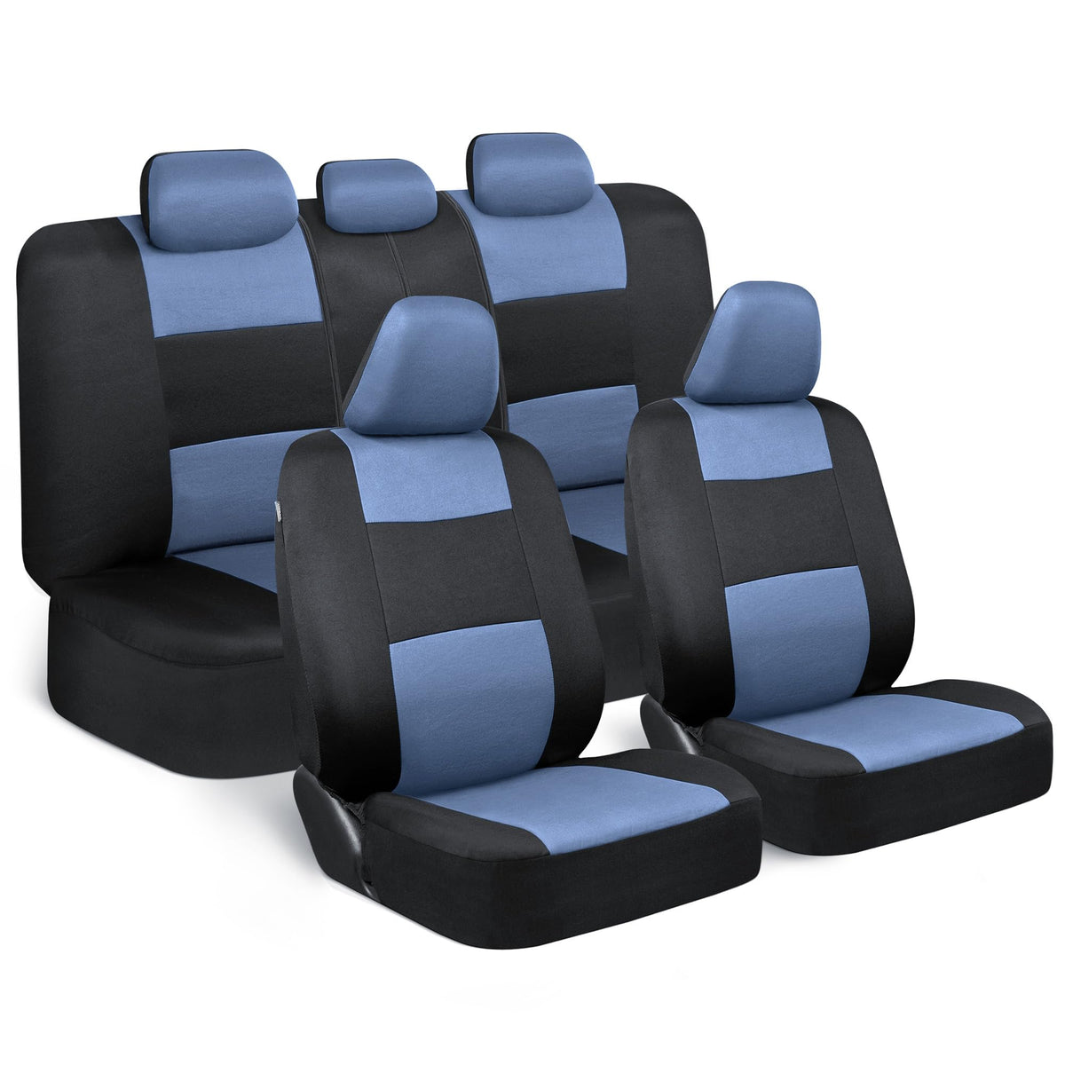 BDK PolyPro Car Seat Covers Full Set in Solid Black, Front and Rear Split Bench Seat Covers for Cars, Easy to Install Car Seats Cover Set and Accessories for Auto Trucks Van SUV - Solid Black Jansha Store