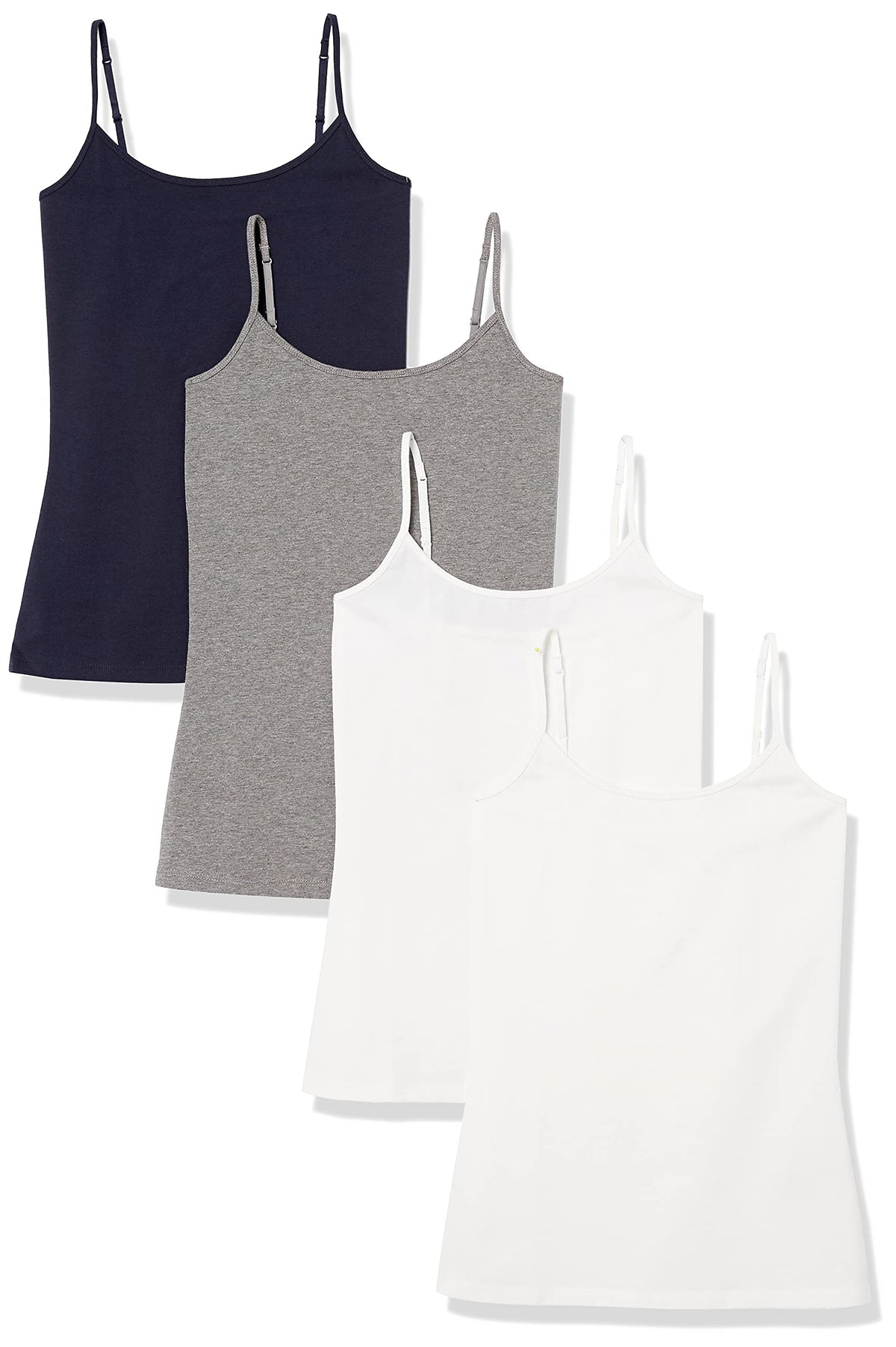 Amazon Essentials Women's Slim-Fit Camisole for Layering and Everyday Wear, Pack of 4 Jansha Store