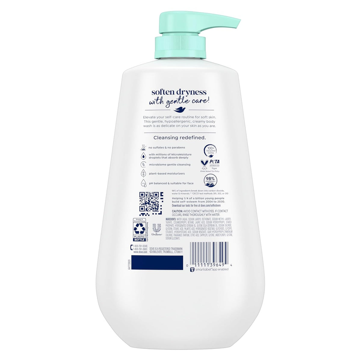 Dove Sensitive Skin Body Wash, 24hr Lotion-Soft Skin, 30.6 oz Jansha Store