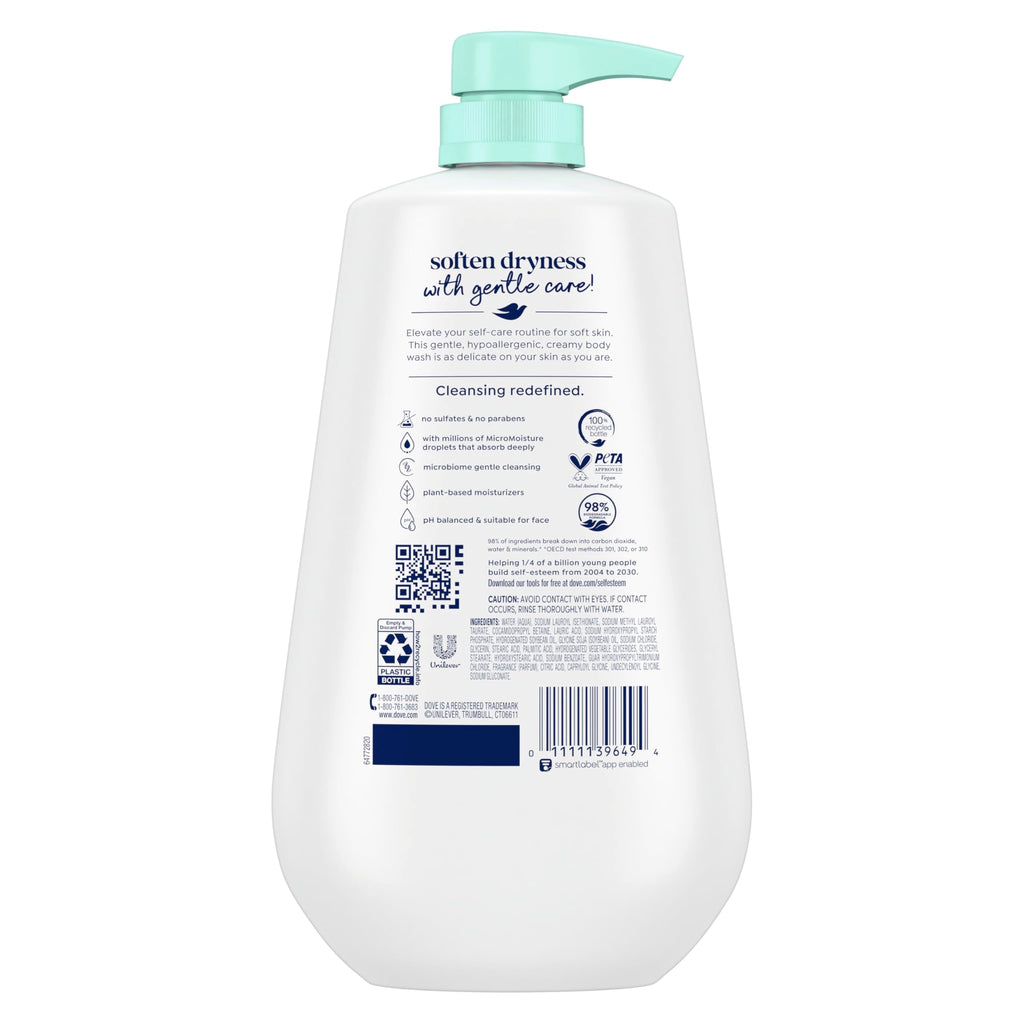 Dove Sensitive Skin Body Wash, 24hr Lotion-Soft Skin, 30.6 oz Jansha Store