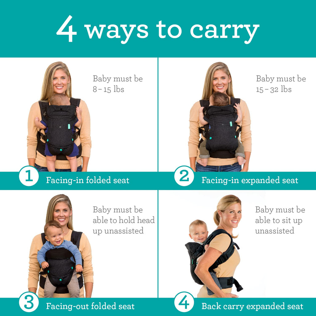 Infantino Flip 4-in-1 Baby Carrier Convertible Ergonomic, Rainbow Jansha Store