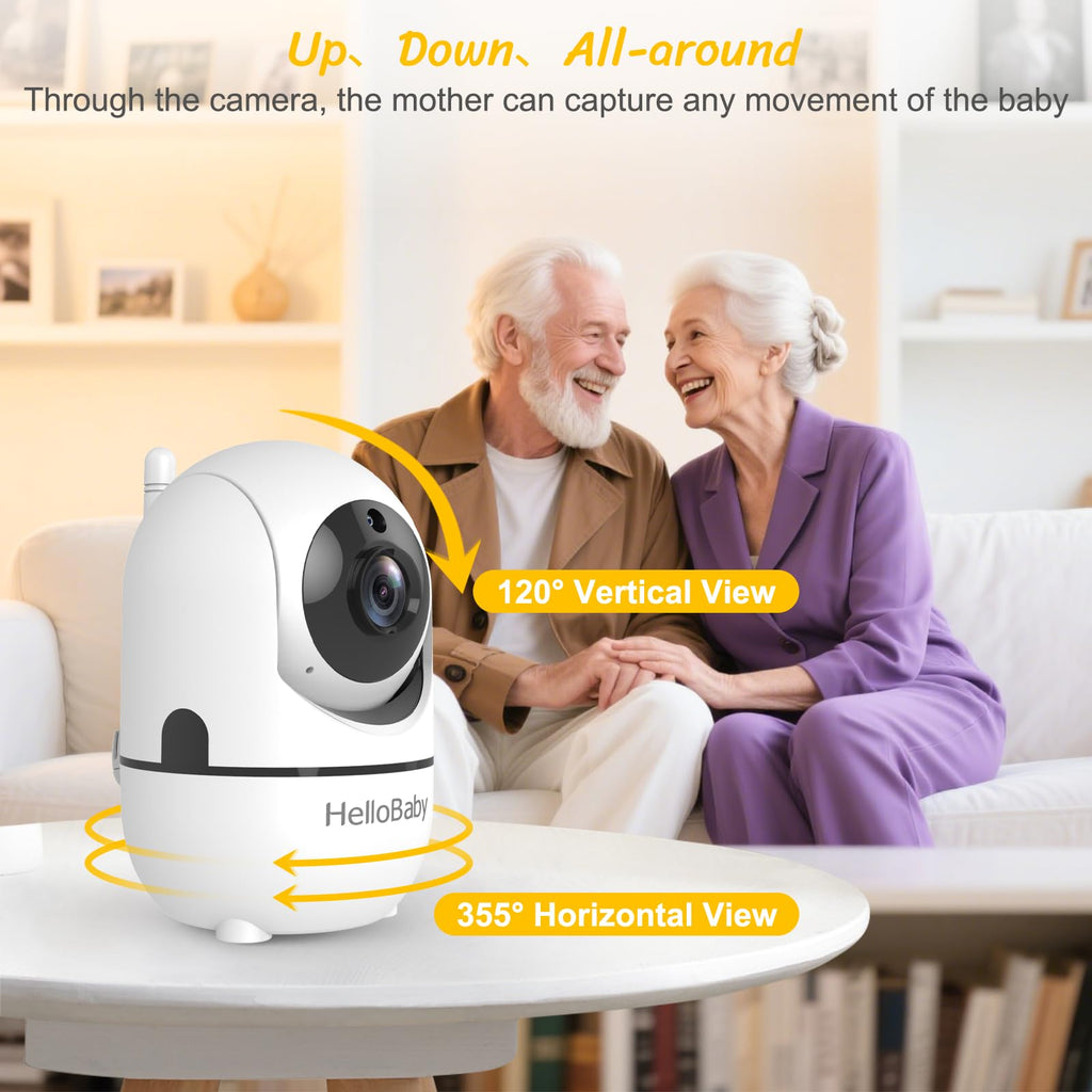 HelloBaby No WiFi Baby Monitor Camera and Audio HB6550, 5" Video Screen Jansha Store