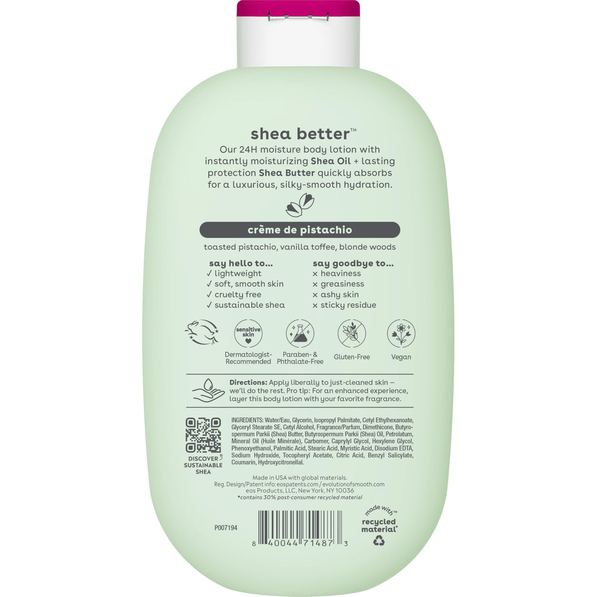 eos Shea Better Body Lotion- Vanilla Cashmere, 24-Hour Moisture, 16 fl oz Jansha Store