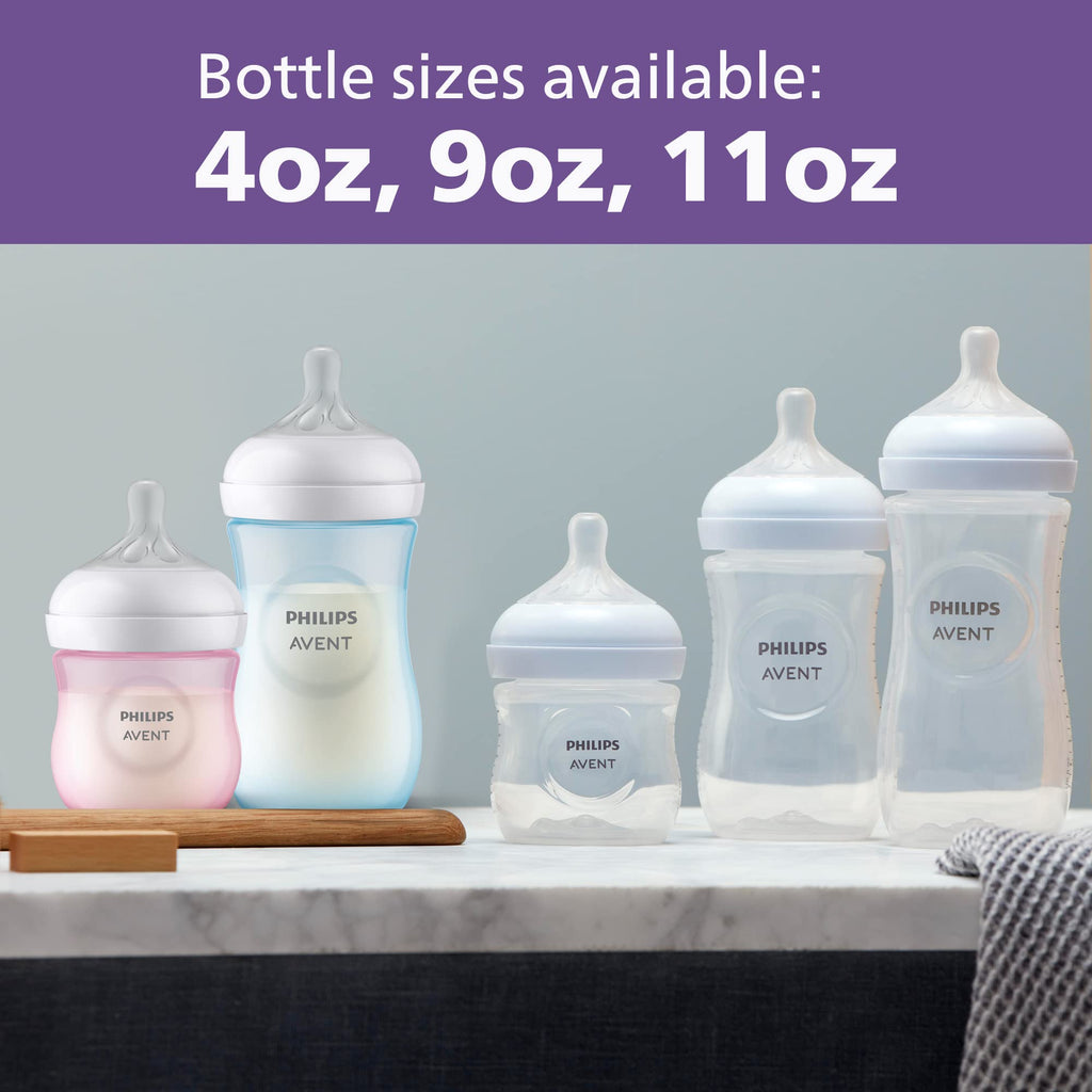 Philips Avent Natural Baby Bottles, Medium Flow, 9 oz, BPA-Free, 4-Pack Jansha Store