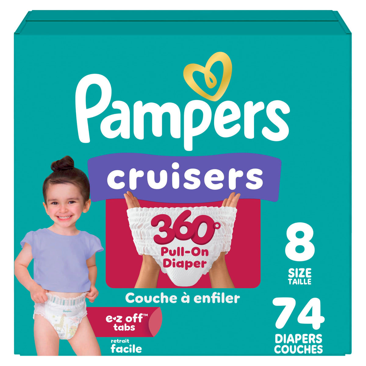 Pampers Diapers - Cruisers 360 - Size 5, 128 Count, up to 100% Leakproof Pull-On Diaper for Active Babies Jansha Store