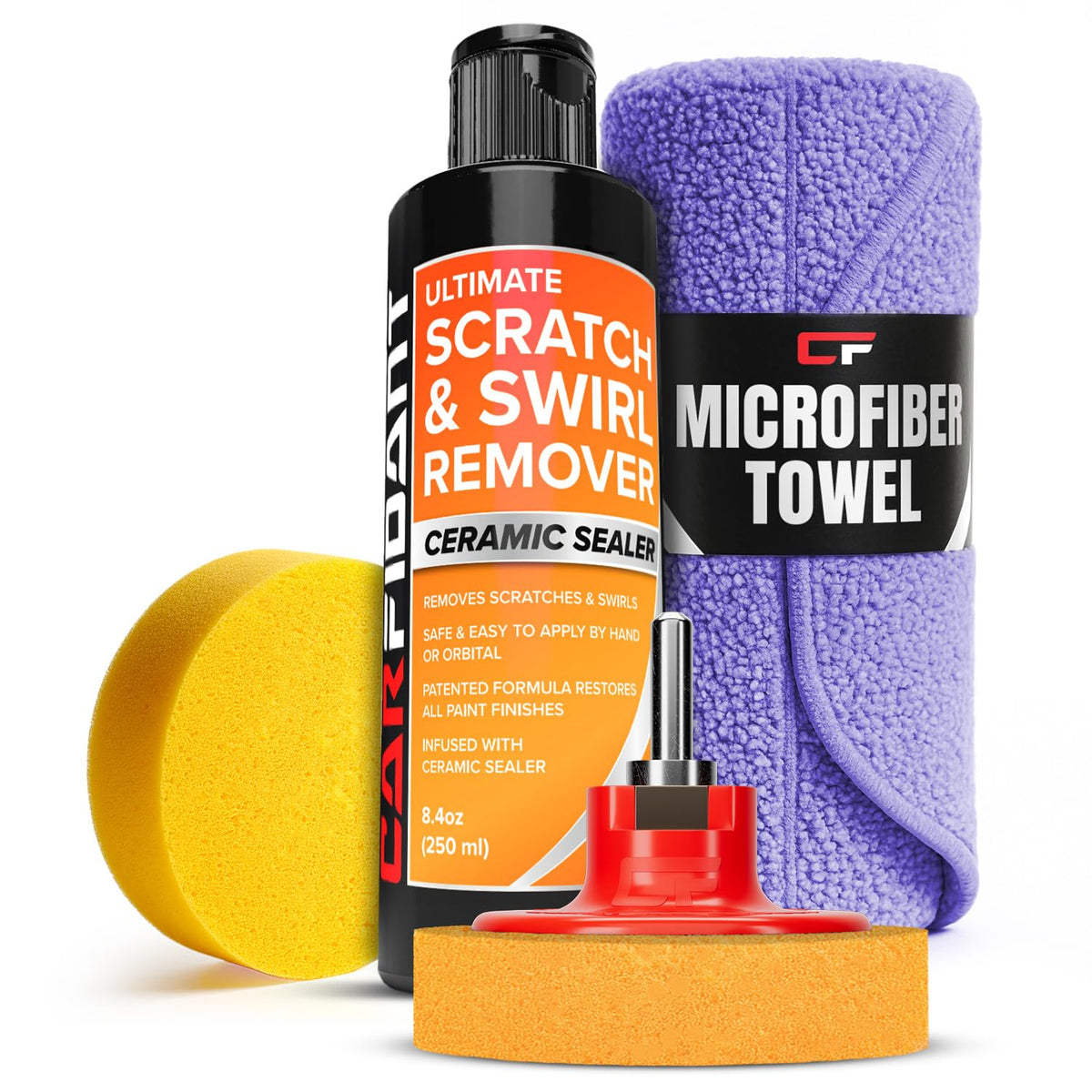 Carfidant Scratch Repair and Swirl Remover - Car Paint Scratch Remover & Restorer Kit with Buffer Pad - Polishing & Waxing Kits - Compound for Vehicles Paint Repair - 8.4 fl. Oz. Jansha Store