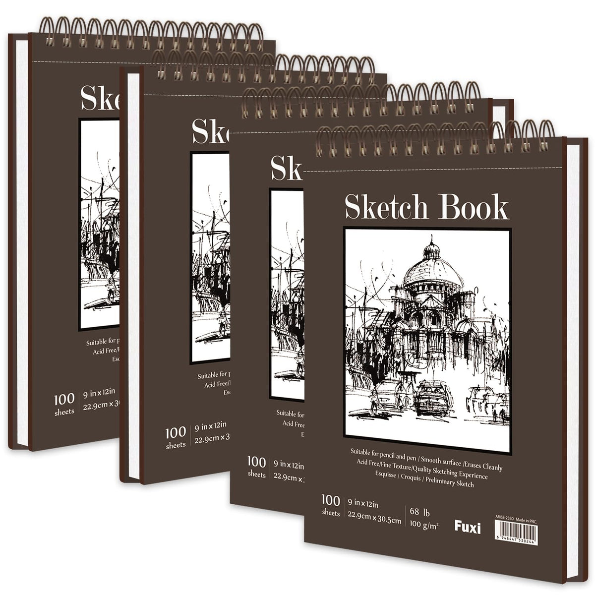 Fuxi Coloring Book & Sketchbook Set, 2-Pack, 9 x 12 in Jansha Store