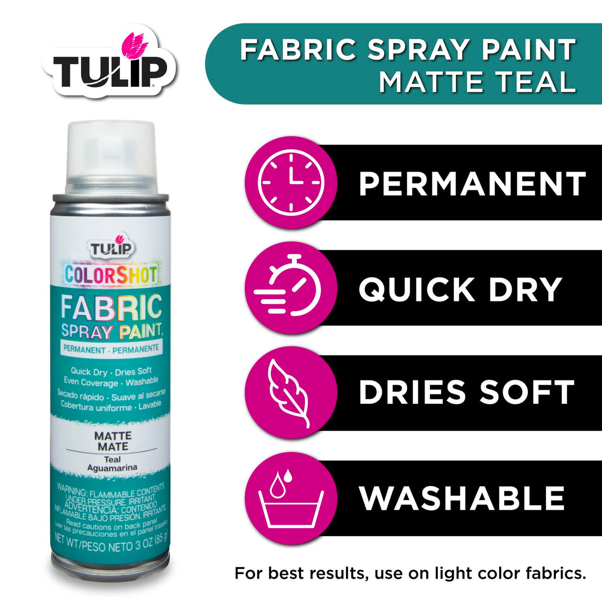 TULIP ColorShot Fabric Spray Paint, Black, 3 oz Jansha Store