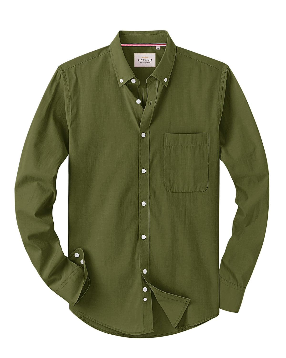 Alimens & Gentle Mens Solid Oxford Shirt Long Sleeve Dress Shirt Work Casual Button Down Shirts with Pocket Jansha Store