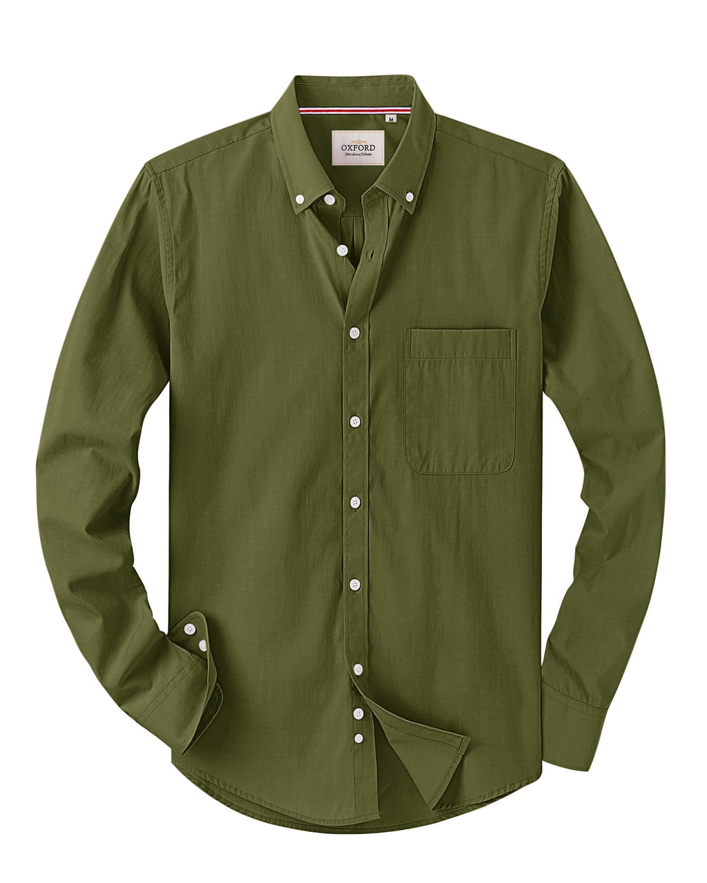 Alimens & Gentle Mens Solid Oxford Shirt Long Sleeve Dress Shirt Work Casual Button Down Shirts with Pocket Jansha Store