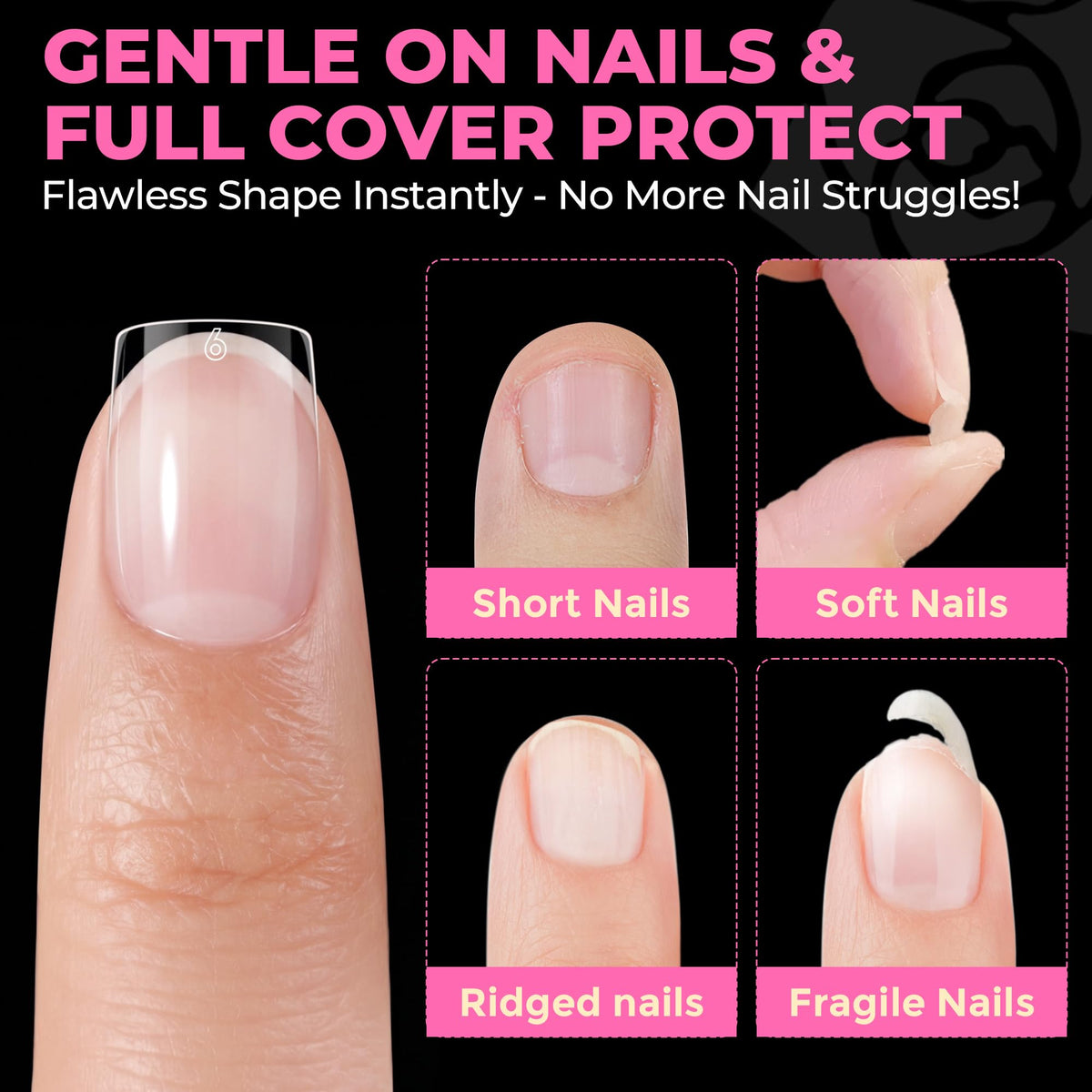 UNA GELLA Short Almond Nail Tips 504PCS Short Fake Nails Soft Press Ons Jansha Store