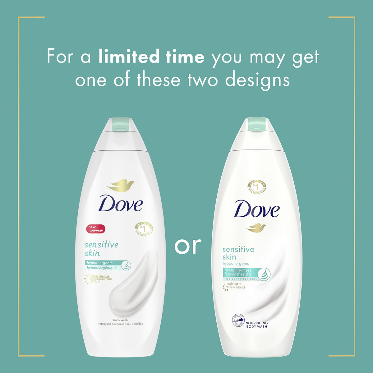 Dove Sensitive Skin Body Wash, 24hr Lotion-Soft Skin, 30.6 oz Jansha Store