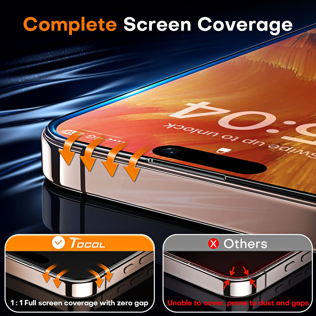 TOCOL for iPhone 17 Pro Max Screen Protector, Easy Installation Jansha Store
