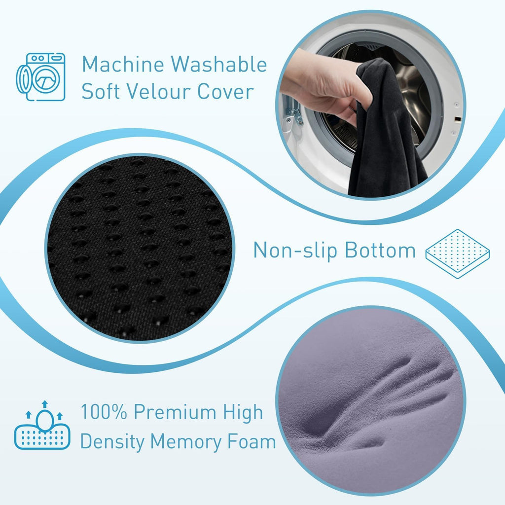 BlissTrends Memory Foam Seat Cushion for Office Chair & Car Seat, Black Jansha Store