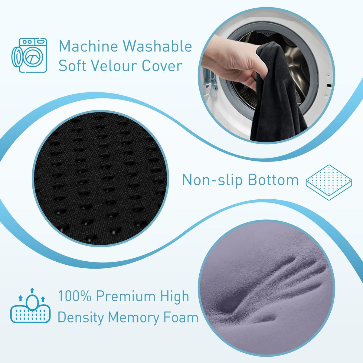 BlissTrends Memory Foam Seat Cushion for Office Chair & Car Seat, Black Jansha Store