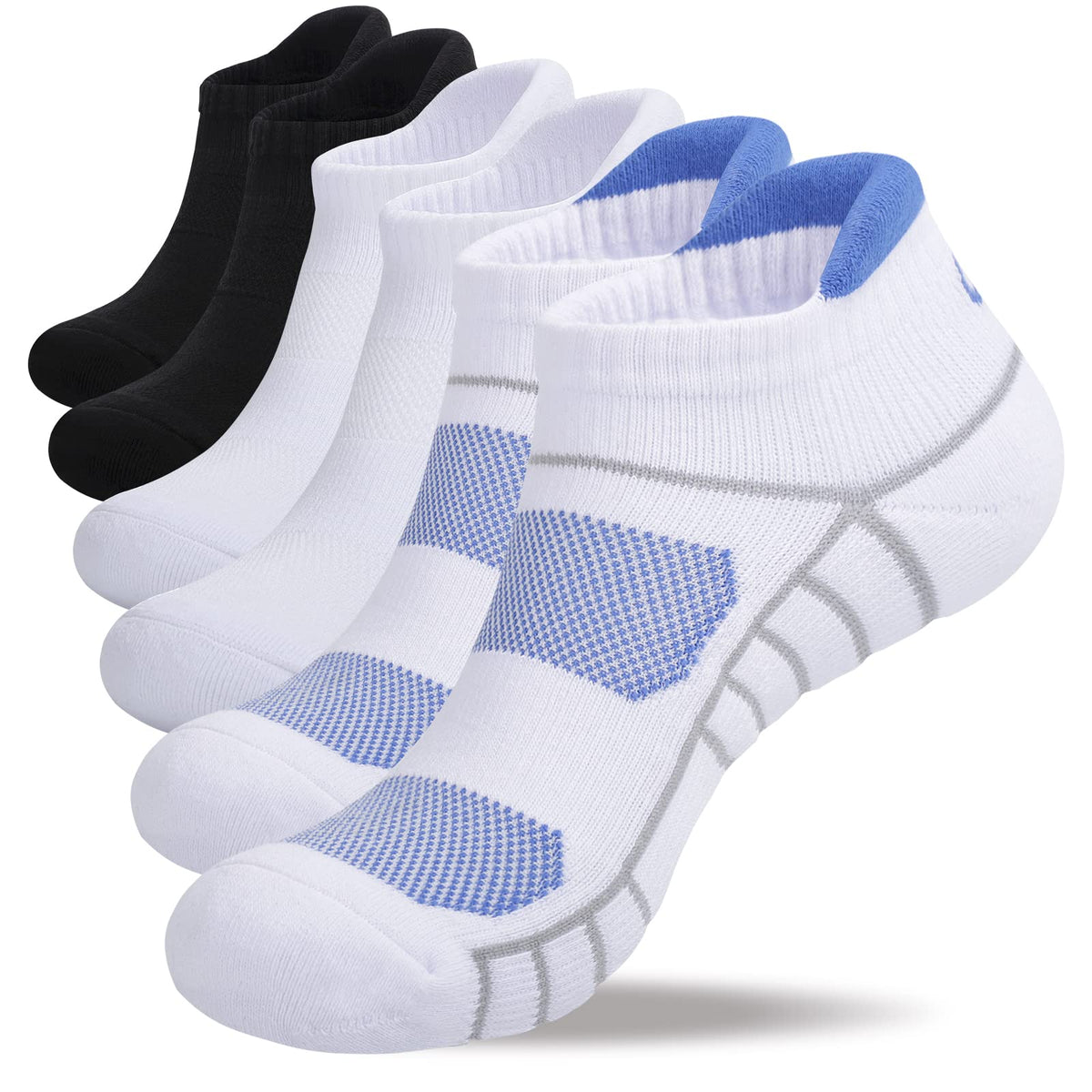Lapulas Athletic Running Ankle Socks, Low Cut Cushioned Anti-Blister Tab Sports Socks Men Women 6Pairs Jansha Store