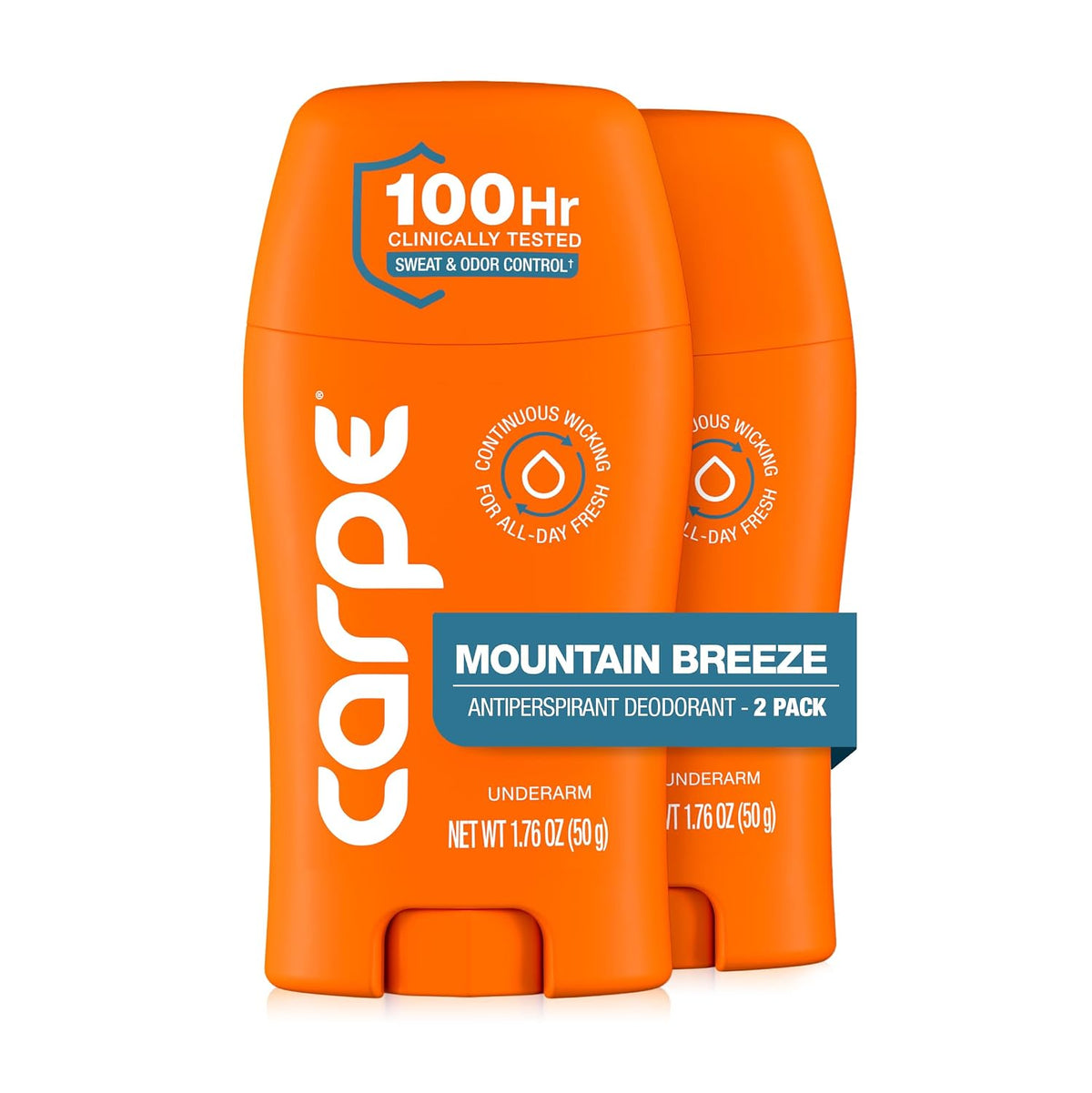 Carpe 100-Hour Antiperspirant Deodorant, Mountain Breeze - 2 Pack Jansha Store