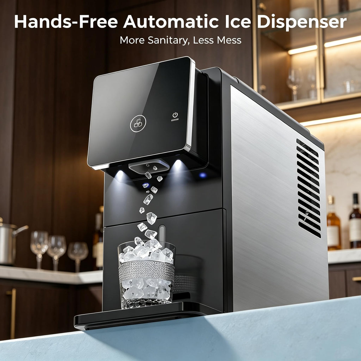 COWSAR Nugget Countertop Ice Maker, Automatic Ice Dispenser, 33 lbs/Day Chewable Pellet Ice Machine with Self-Cleaning & Measured Dispensing, Portable Ice Maker for Home, Kitchen, Office Jansha Store