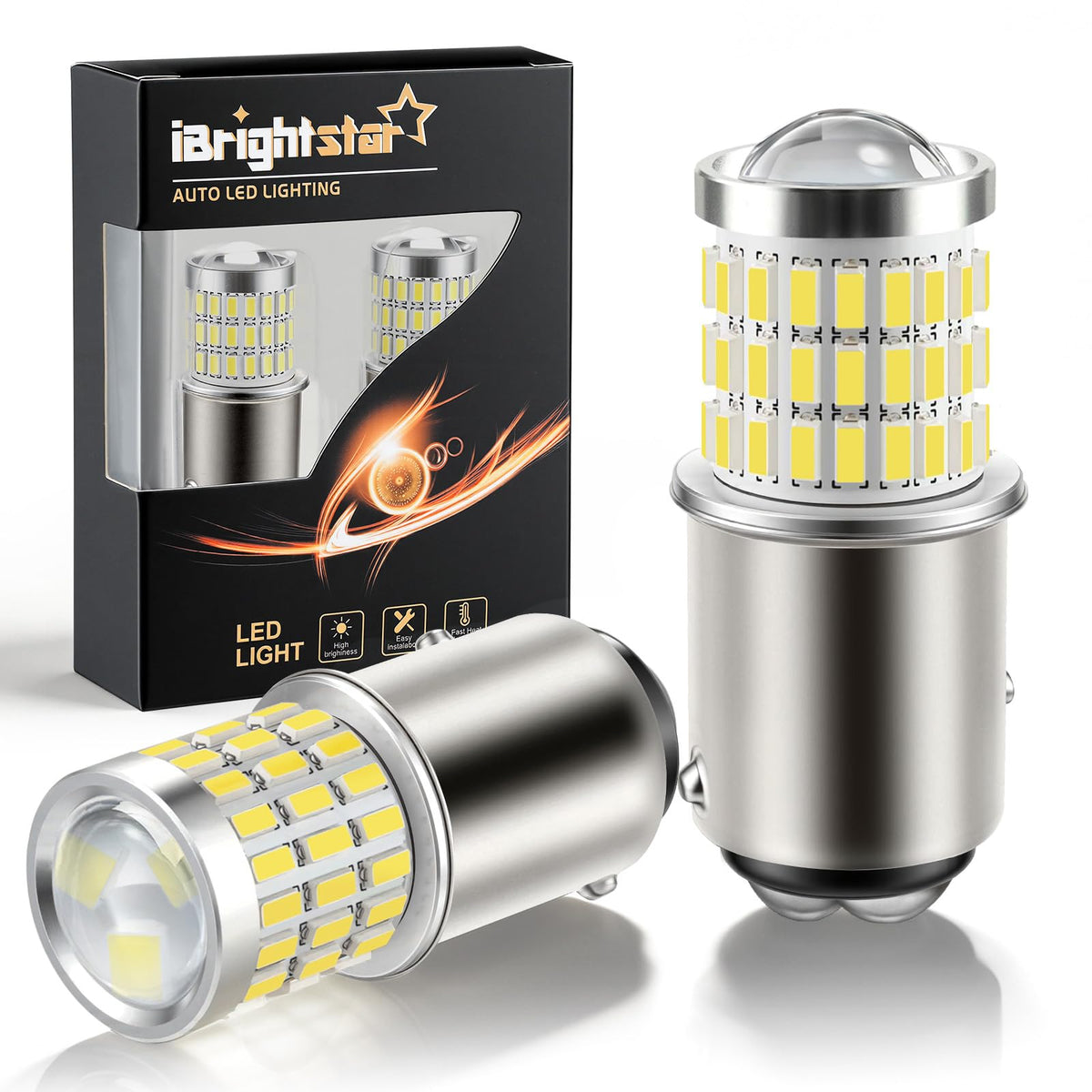 iBrightstar 3157 LED Bulb White, 4157 3156 LED Reverse Light Bulbs Super Bright for Tail Brake Lights Backup Lights Turn Signal Lights, 2 Pack Jansha Store