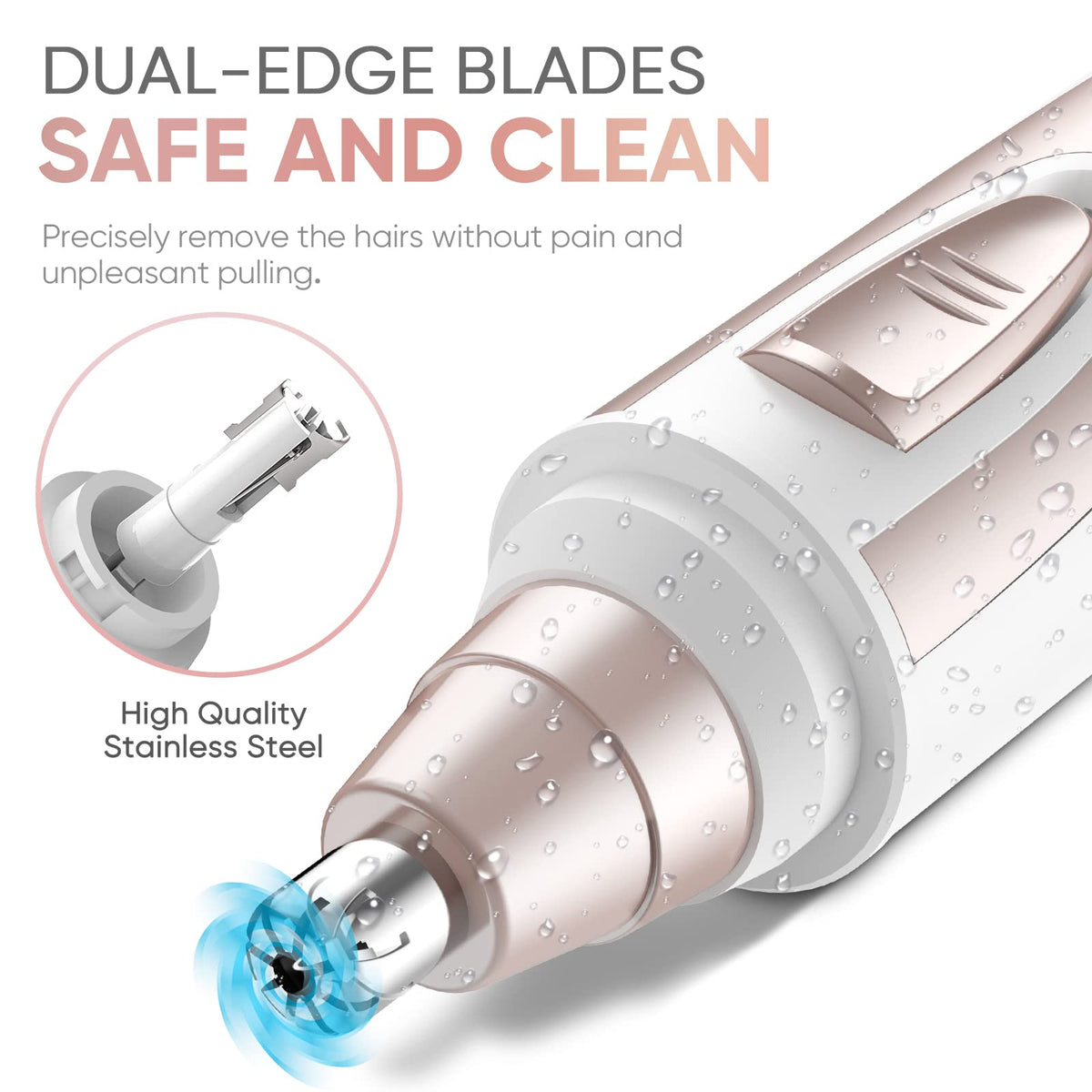 Ear and Nose Hair Trimmer Clipper - 2026 Professional Painless Eyebrow & Facial Hair Trimmer for Men Women,Battery-Operated Trimmer with IPX7 Waterproof,Dual Edge Blades for Easy Cleansing Black Jansha Store