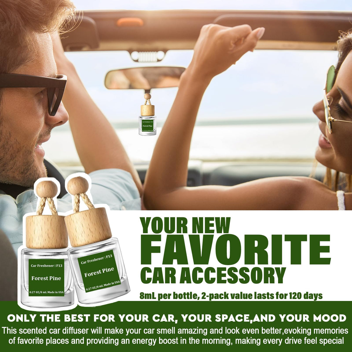 HoogaLife Car Air Freshener Diffuser 2 Pack Hanging Air Freshener Diffuser - Vanilla Cream Fragrance Oil Air D iffuser for Car, 45+ days Long Lasting Fragrance Made in USA C ar Air Fresheners (V54) Jansha Store