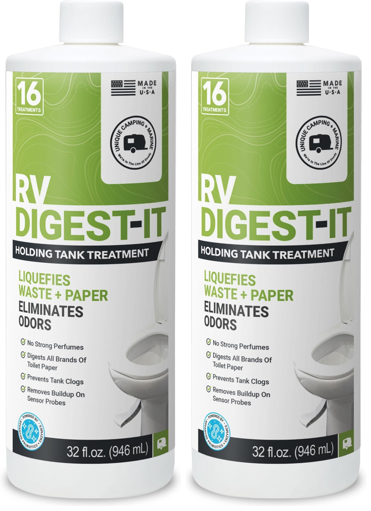 Unique RV Toilet Treatment, RV Digest-It Ultra Liquid, 32 Uses Jansha Store