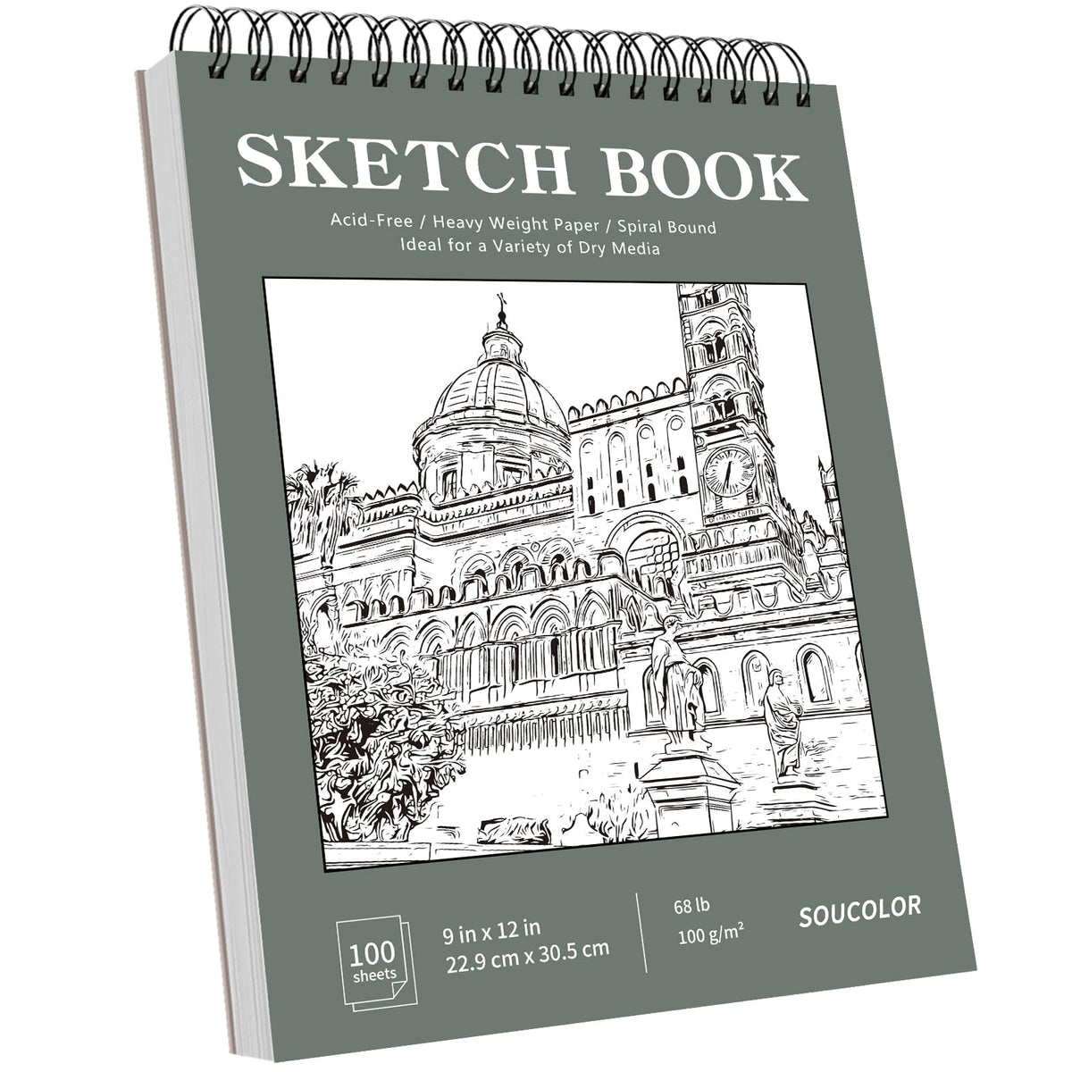 Soucolor Sketch Book 9" x 12", 100 Sheets Kids Art Sketchbook Drawing Pad Jansha Store