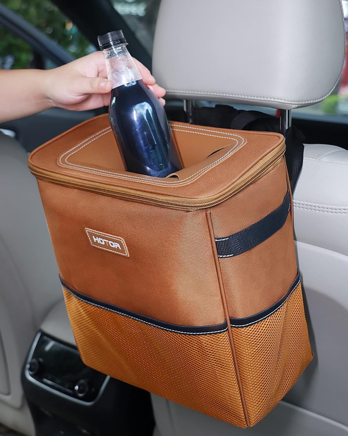 HOTOR Car Trash Can, Leakproof Car Organizer, 2-Gallon, Black Jansha Store