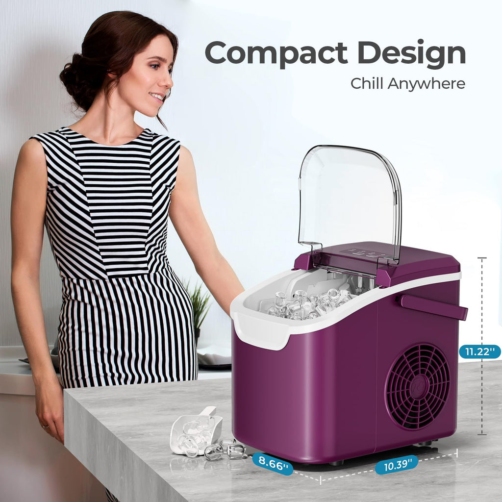 Antarctic Star Countertop Ice Maker Machine, 26Lbs/Day Fastest 6‑Min Ice Jansha Store