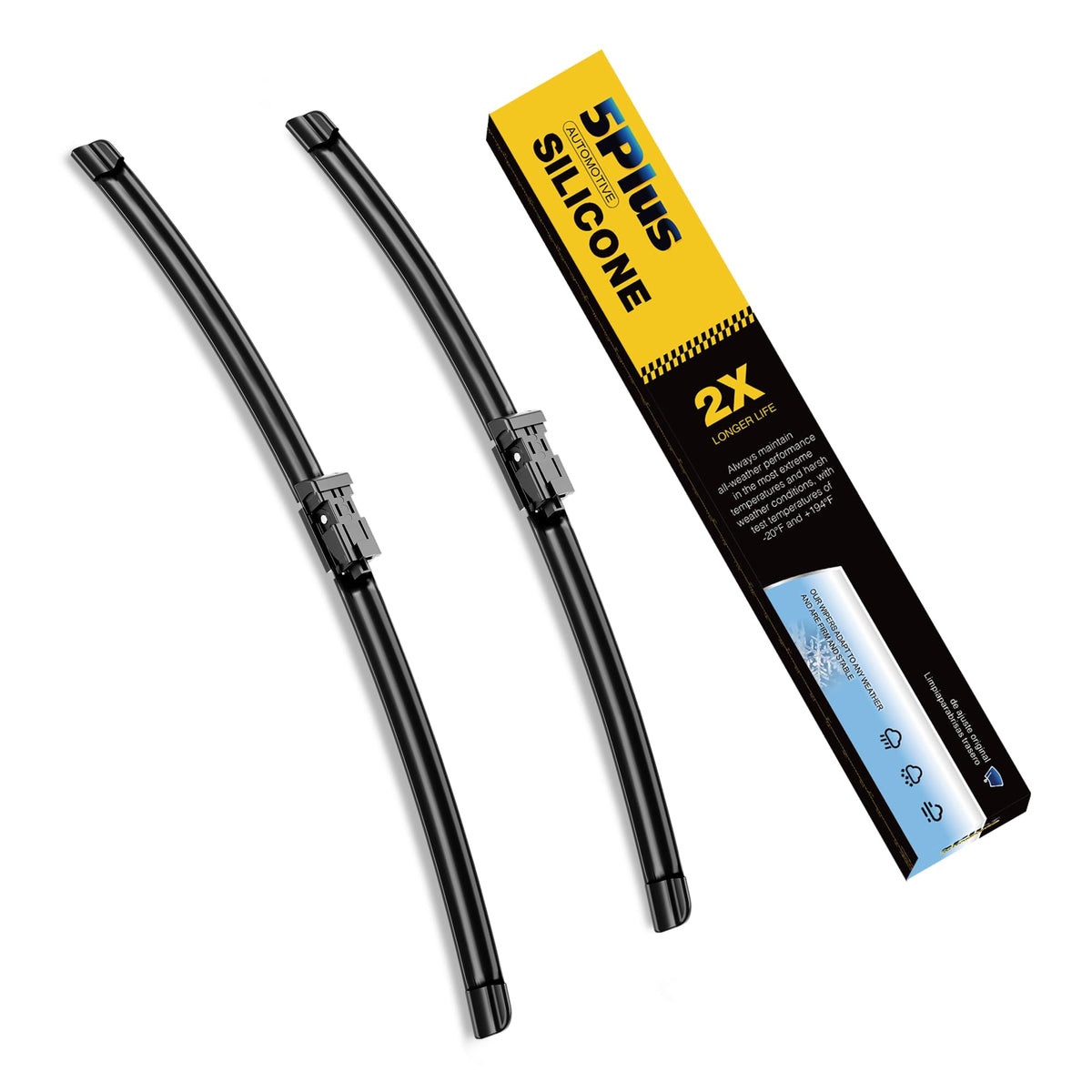 5 PLUS Premium Silicone Wiper Blades Fits Tesla Model Y 2020-2025 Jansha Store