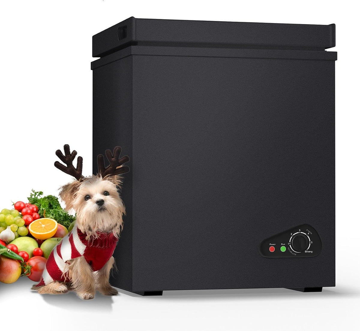 TABU 5.0 Cubic Feet Chest Freezer, Compact Deep Freezer, Black Jansha Store