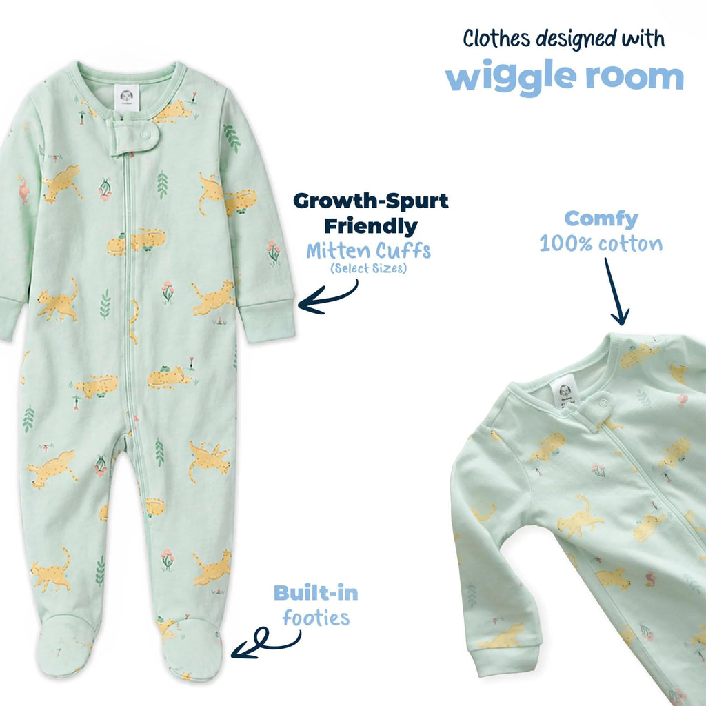 Gerber Baby Girls 4-Pack Sleep 'N Play Footie Jansha Store
