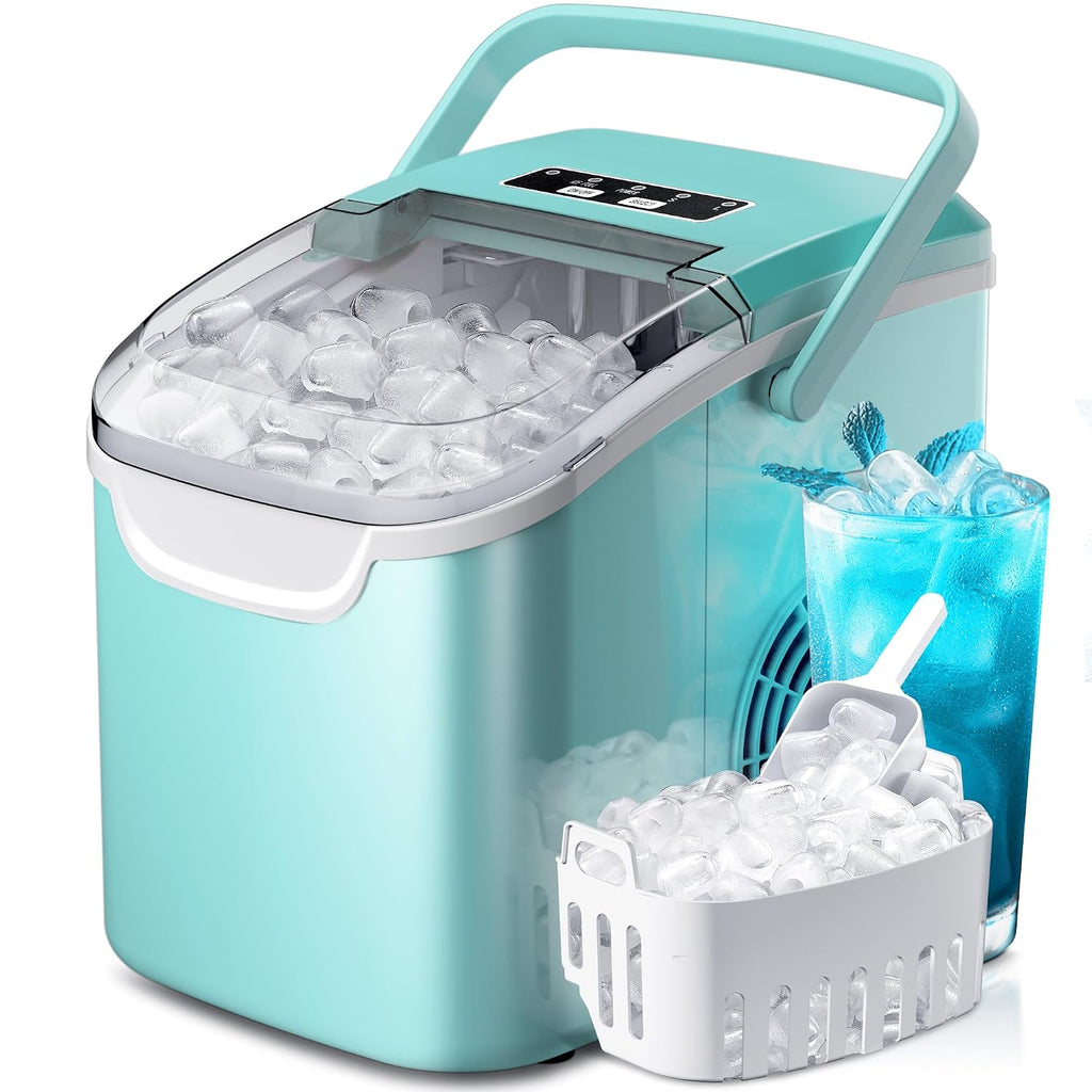 Crzoe Countertop Ice Maker, 26Lbs/24H, 2 Sizes of Ice, Self-Cleaning,Green Jansha Store
