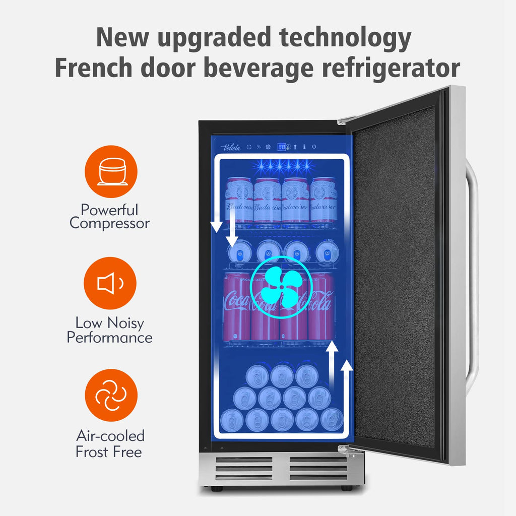 24 Inch Upgraded Dual Zone Wine and Beverage Refrigerator Cooler Jansha Store