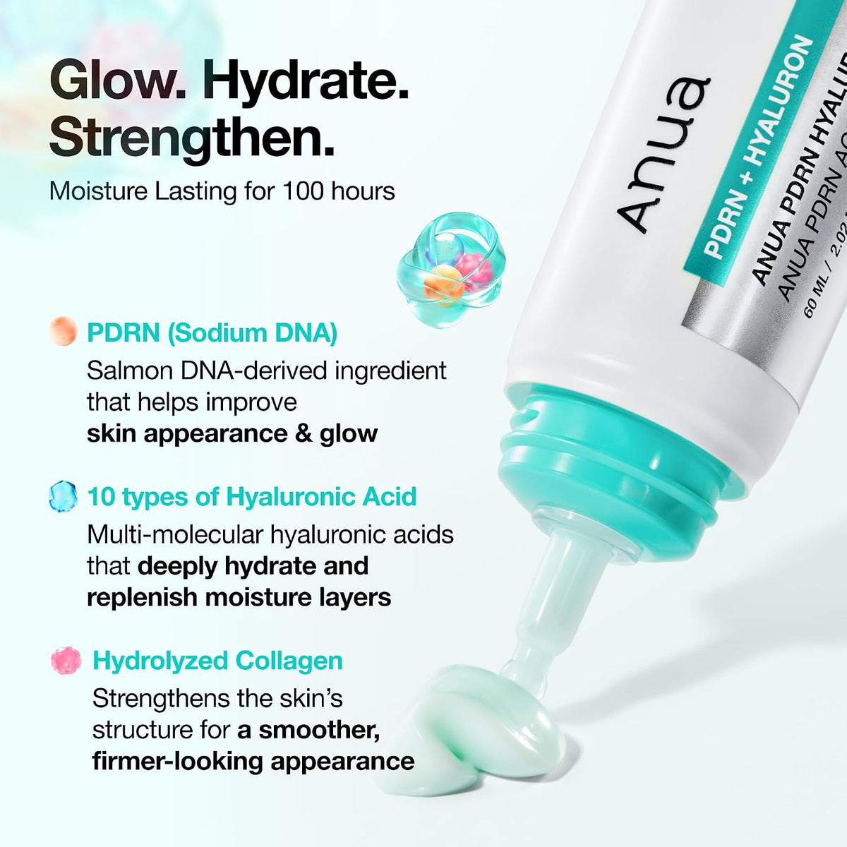 ANUA PDRN Hyaluronic Acid 100 Moisturizing Cream, 2.02 fl oz Jansha Store
