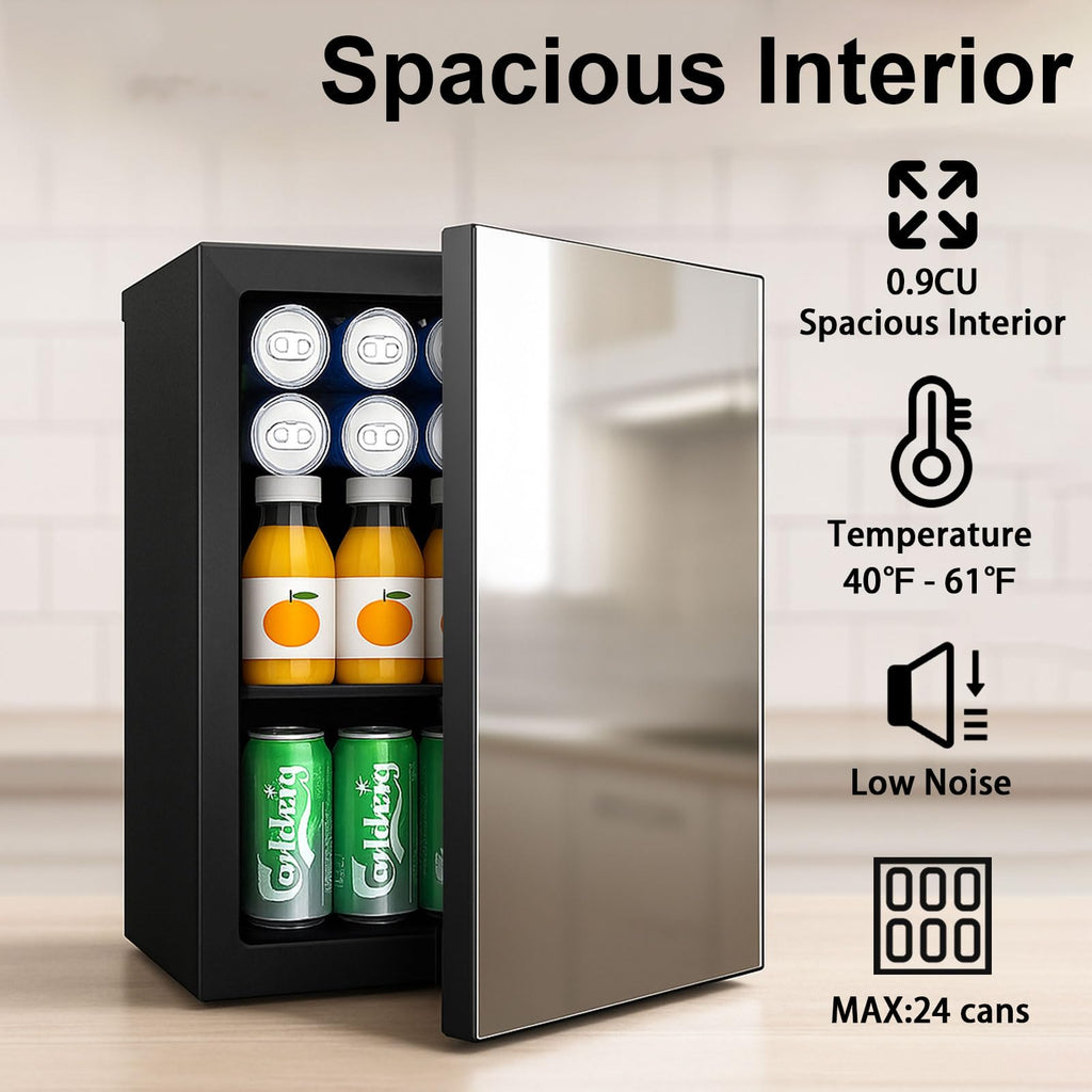 DOGHLY 1.7 Cu.ft Mini Fridge Glass Door, 72 Cans Beverage Refrigerator Jansha Store